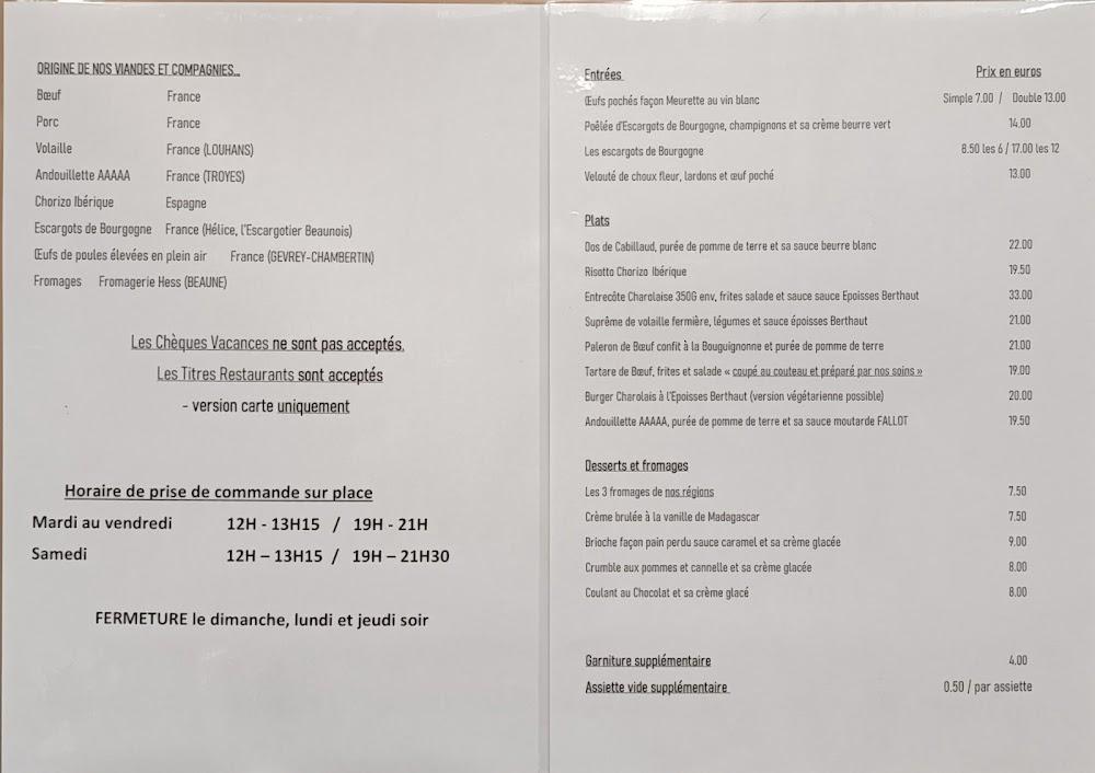 LE BACCHUS - Menu Image 2